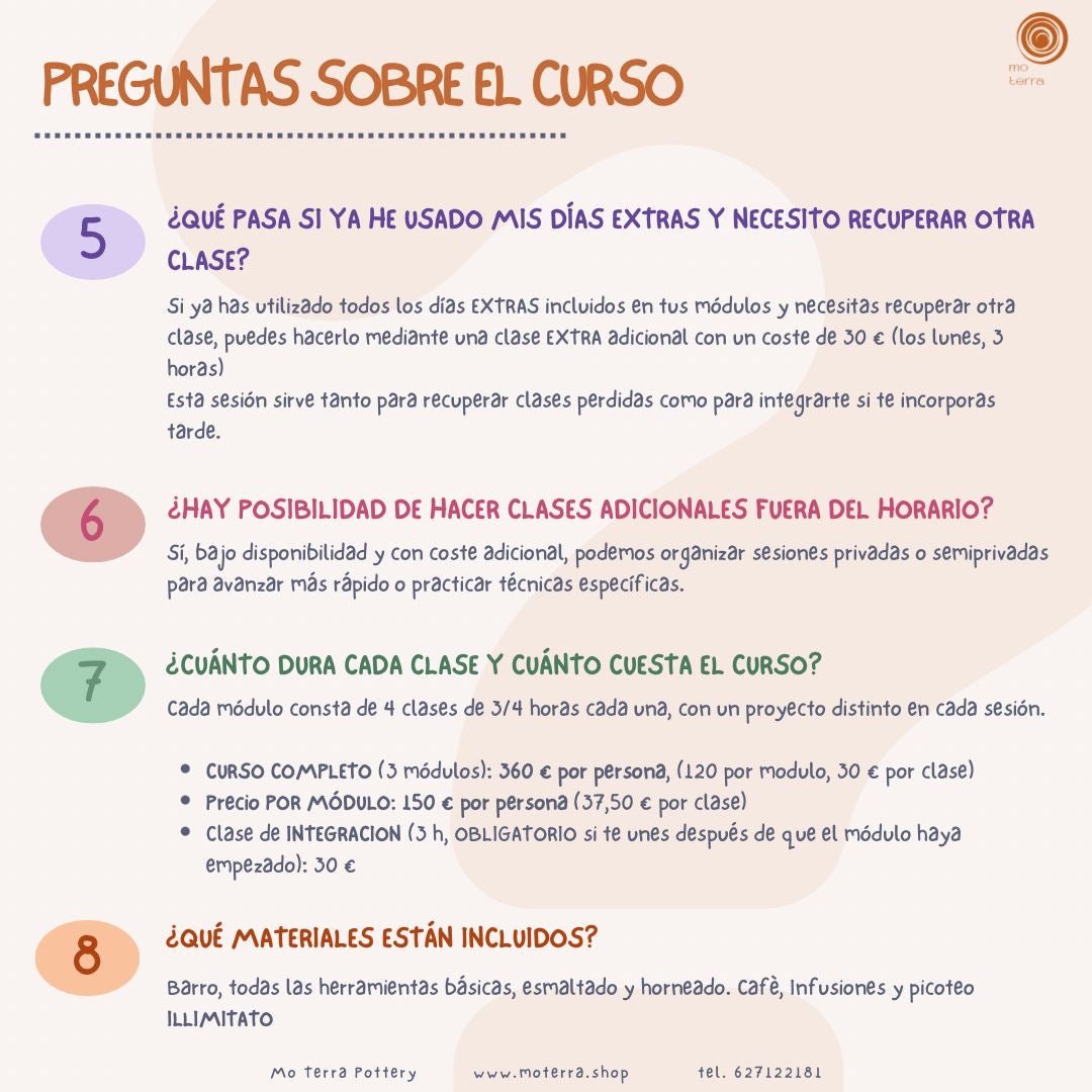 Curso de Ceramica **Enero 2026** - Mo Terra Pottery