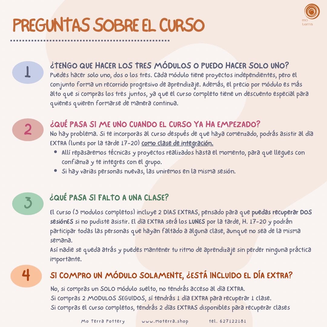 Curso de Ceramica **Enero 2026** - Mo Terra Pottery