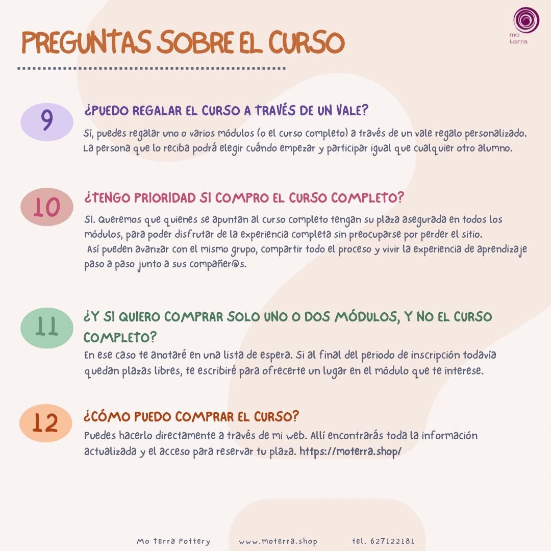 Curso de Ceramica **Enero 2026** - Mo Terra Pottery