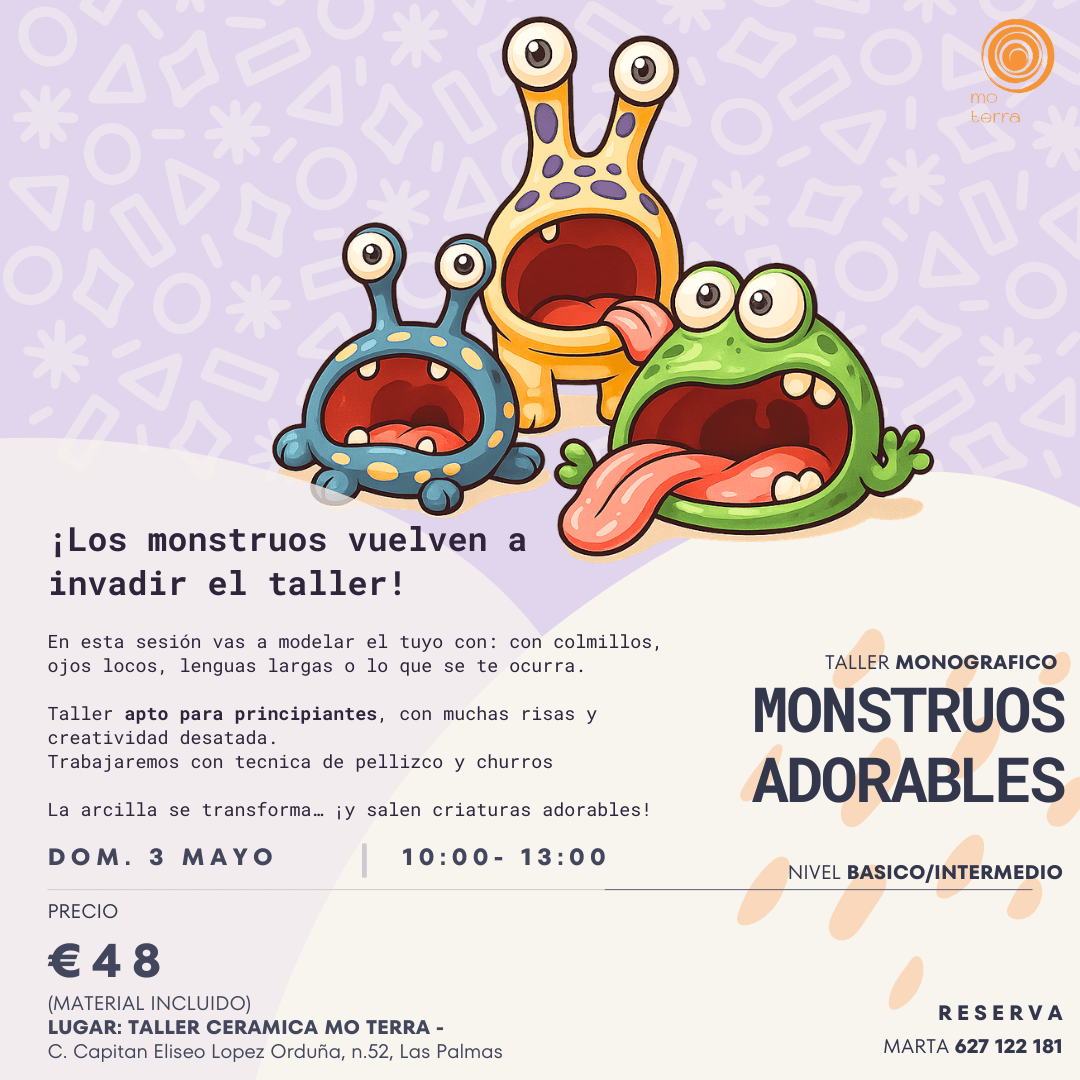 Taller Monstruos Adorables ** Mayo ** - Mo Terra Pottery