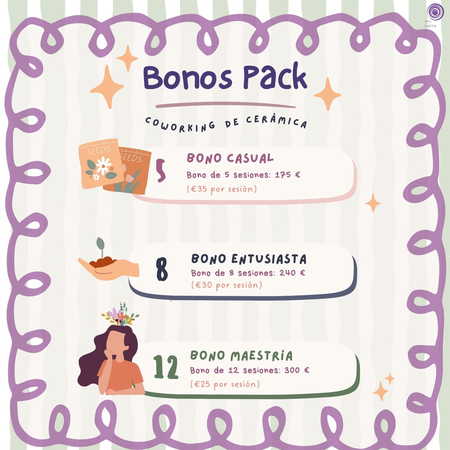 Bonos Sesiones Co - Working - Mo Terra Pottery