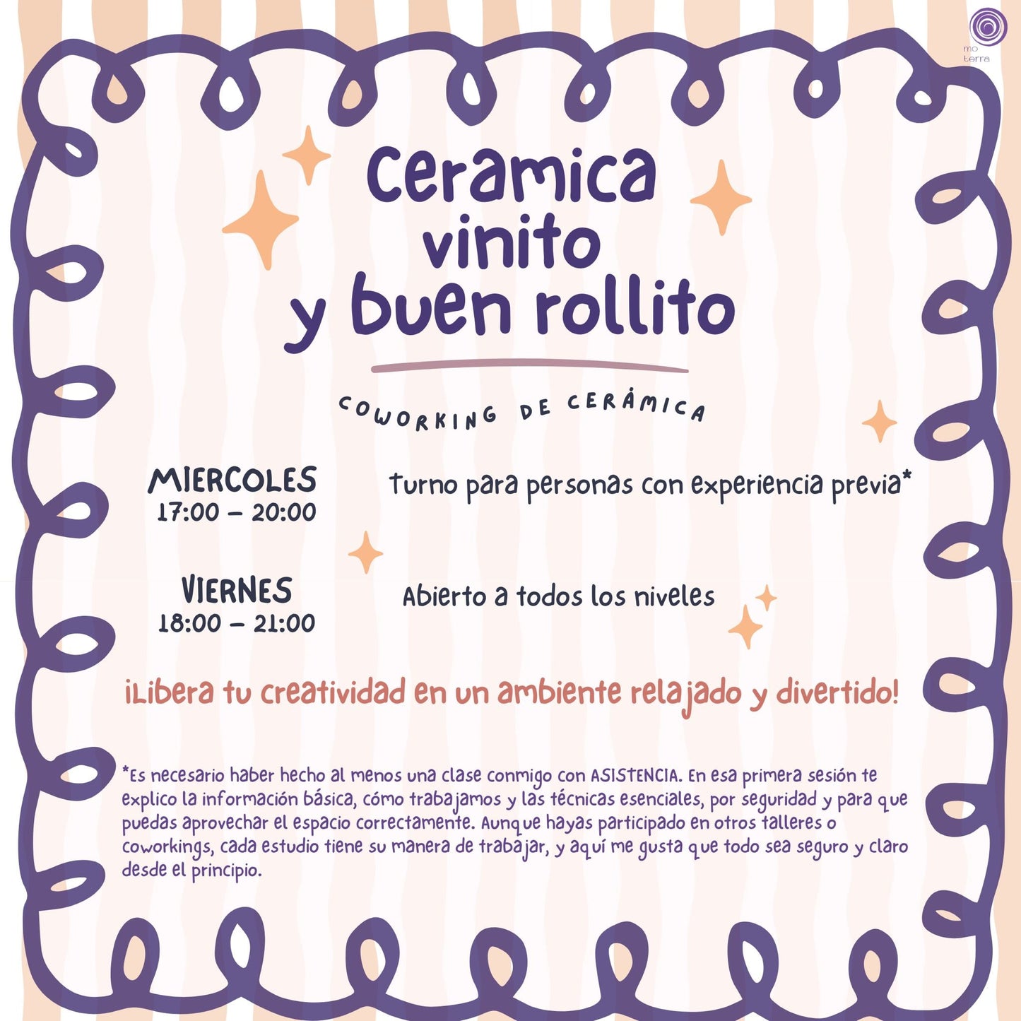 Cerámica, Vinito y Buen Rollito - MIERCOLES - Mo Terra Pottery