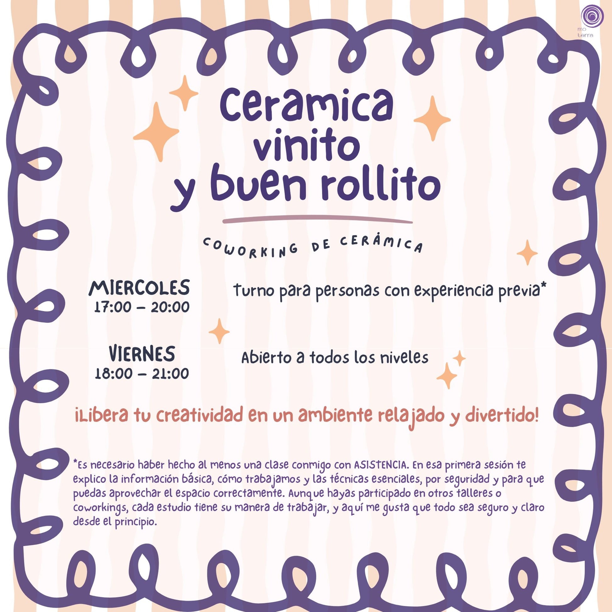 Cerámica, Vinito y Buen Rollito - MIERCOLES - Mo Terra Pottery