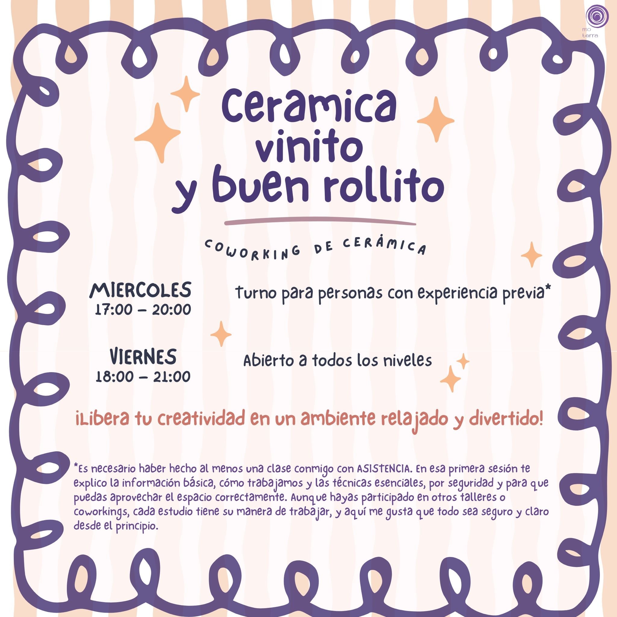 Cerámica, Vinito y Buen Rollito - MIERCOLES - Mo Terra Pottery