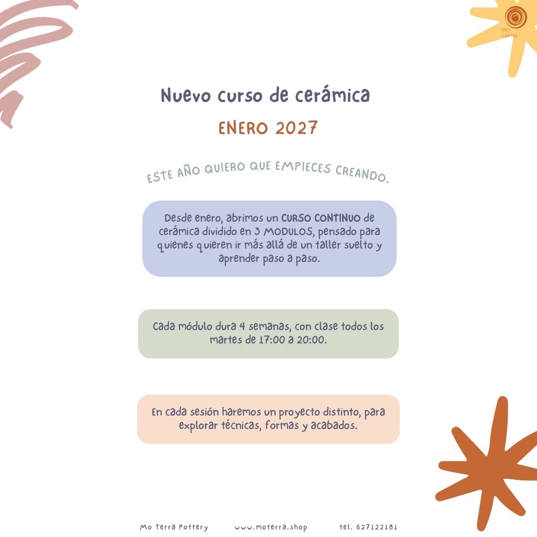 Curso de Cerámica Creativa - Enero 2027 - Mo Terra Pottery