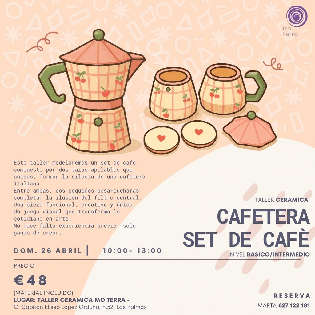Set Cafe La Cafetera ** Abril ** - Mo Terra Pottery
