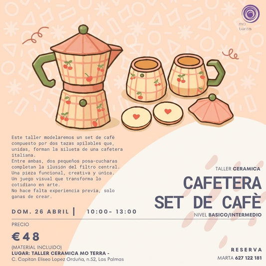 Set Cafe La Cafetera ** Abril ** - Mo Terra Pottery