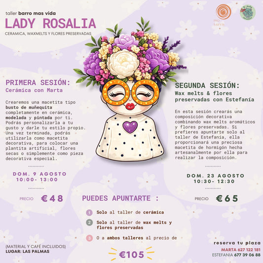 Taller barro mas vida LADY ROSALIA - Mo Terra Pottery