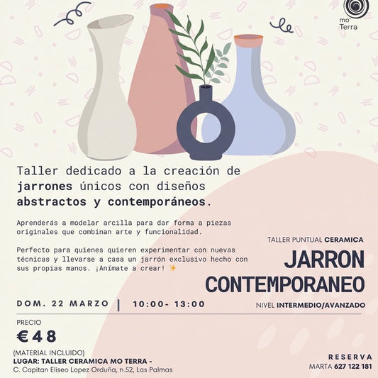 Taller Jarron Contemporaneo ** Marzo ** - Mo Terra Pottery