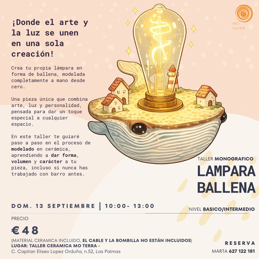 Taller Lampara Ballena ** Septiembre ** - Mo Terra Pottery