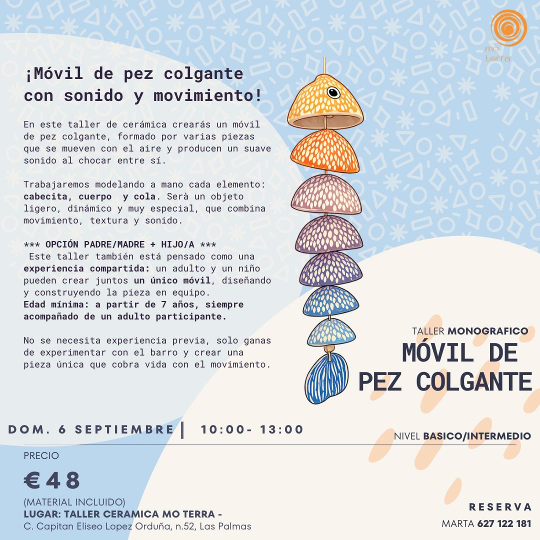 Taller Móvil de pez colgante ** Septiembre ** - Mo Terra Pottery